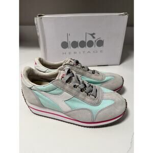 Diadora Heritage Equipe W SW HH Sneakers Womens 5.5 Sky Blue White Suede NWT